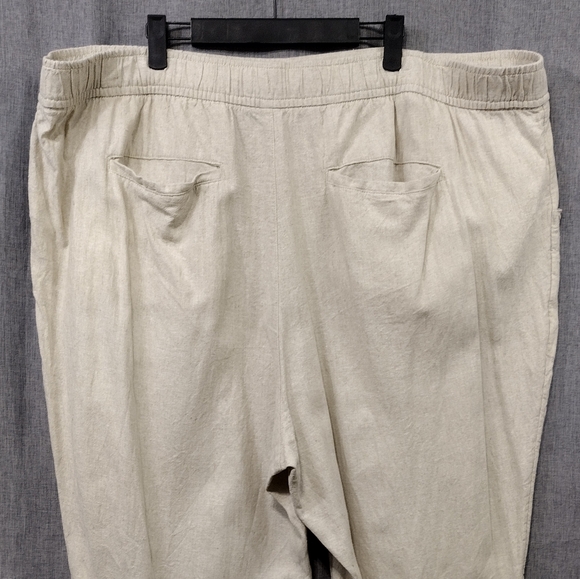 NWOT Old Navy Linen Blend Pants Womens 3X Tan Boho Retro 90s Y2K Minimalist - Picture 6 of 8